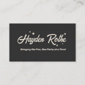 Retrotypografie Black QR-code Visitekaartje (Voorkant)