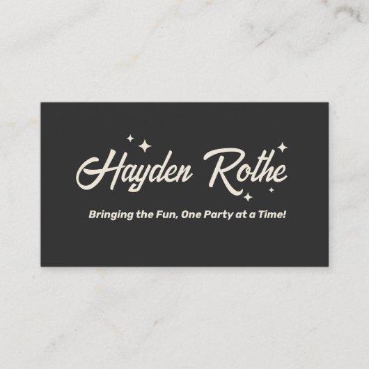 Retrotypografie Black QR-code Visitekaartje (Voorkant)