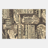 Retrotypografie Distressed  Inpakpapier Vel (Voorkant 3)