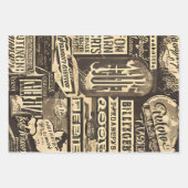 Retrotypografie Distressed  Inpakpapier Vel (Voorkant 2)