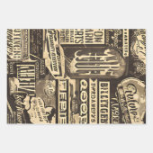 Retrotypografie Distressed  Inpakpapier Vel (Voorkant)