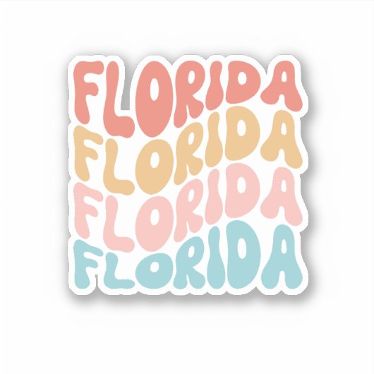 Retrotypografie Florida Groovy sticker (Voorkant)