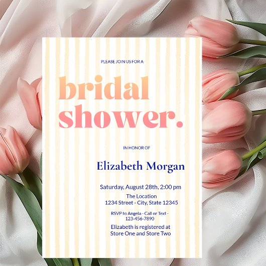 Retrotypografie gestreept Vrijgezellenfeest Kaart