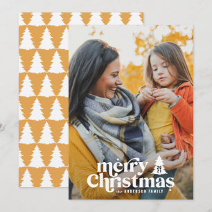 Retrotypografie moderne 1 fotovakantiekerst feestdagenkaart