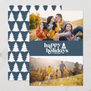 Retrotypografie moderne 1 fotovakantiekerst feestdagenkaart