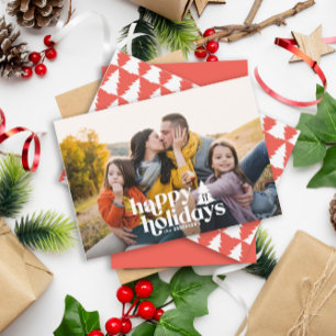 Retrotypografie moderne 1 fotovakantiekerst feestdagenkaart