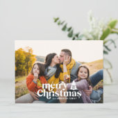 Retrotypografie moderne fotokerstmis feestdagenkaart (Staand voorkant)