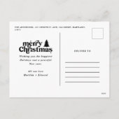 Retrotypografie moderne volledige foto feestdagenkaart (Achterkant)