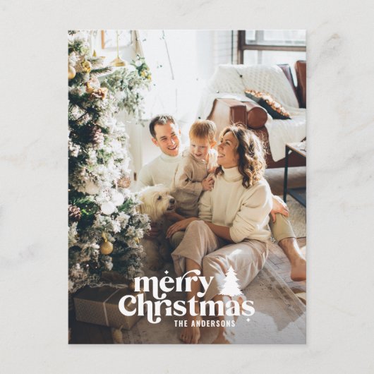 Retrotypografie moderne volledige foto feestdagenkaart (Voorkant)