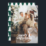Retrotypografie moderne volledige fotovakantiekaar feestdagenkaart<br><div class="desc">Retrotypografie moderne fotokerst. De tekst en de achtergrondkleuren kunnen worden aangepast. Deel van een collectie</div>