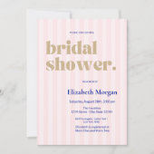 Retrotypografie Roze gestreept Vrijgezellenfeest Kaart (Voorkant)