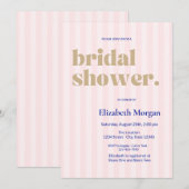 Retrotypografie Roze gestreept Vrijgezellenfeest Kaart (Voorkant / Achterkant)