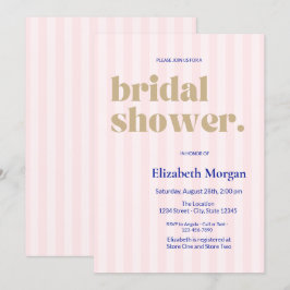 Retrotypografie Roze gestreept Vrijgezellenfeest Kaart