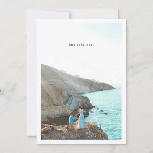 Retrotypografie Ze zei ja Verlovingsfeest Kaart (Voorkant)