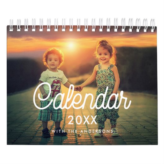 Retrotypografische familiefoto 2023 kalender (Hoes)