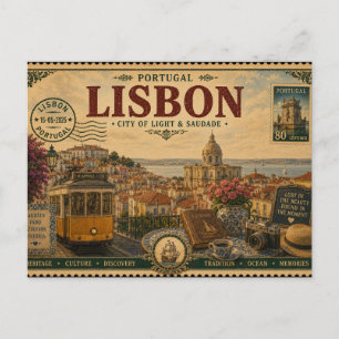 Retrovaakantie-souvenir uit Portugal Briefkaart