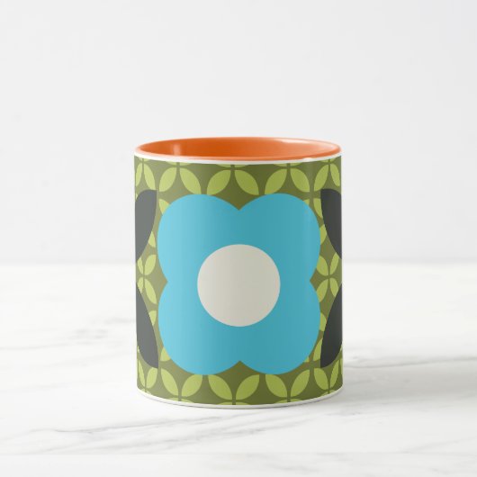 Retroventiel, Geo Pattern Light Blue en Green Mok (Midden)