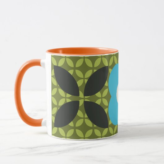 Retroventiel, Geo Pattern Light Blue en Green Mok (Links)