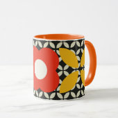 Retroventiel, Geo Pattern Red en Geel Mok (Voorkant rechts)