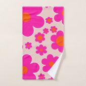 Retroventielmarkt Florence Abstracte roze Floral Bad Handdoek (Handdoek)