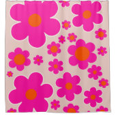 Retroventielmarkt Florence Abstracte roze Floral Douchegordijn (Voorkant)
