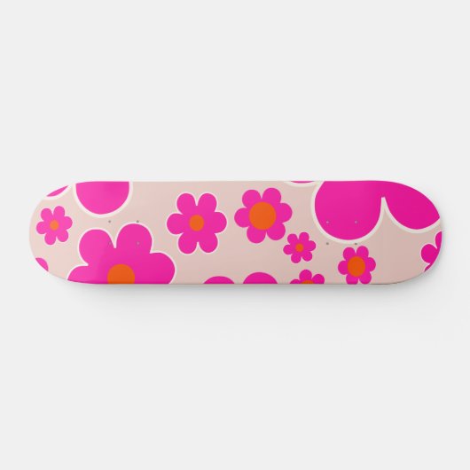 Retroventielmarkt Florence Abstracte roze Floral Persoonlijk Skateboard