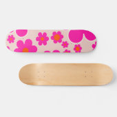 Retroventielmarkt Florence Abstracte roze Floral Persoonlijk Skateboard (Horizontaal)