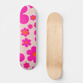 Retroventielmarkt Florence Abstracte roze Floral Persoonlijk Skateboard (Voorkant)