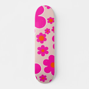 Retroventielmarkt Florence Abstracte roze Floral Persoonlijk Skateboard