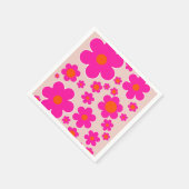 Retroventielmarkt Florence Abstracte roze Floral Servet (Hoek)