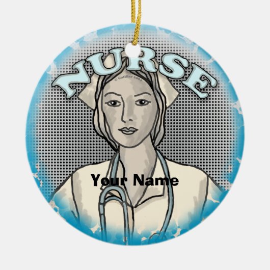 Retroverpleegkundige Keramisch Ornament (Voorkant)