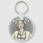 Retroverpleegkundige Sleutelhanger (Voorkant)