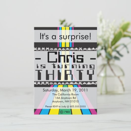 Retrovideogame Dertigste verjaardag Kaart (Staand voorkant)