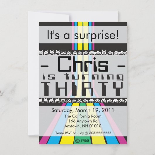 Retrovideogame Dertigste verjaardag Kaart (Voorkant)