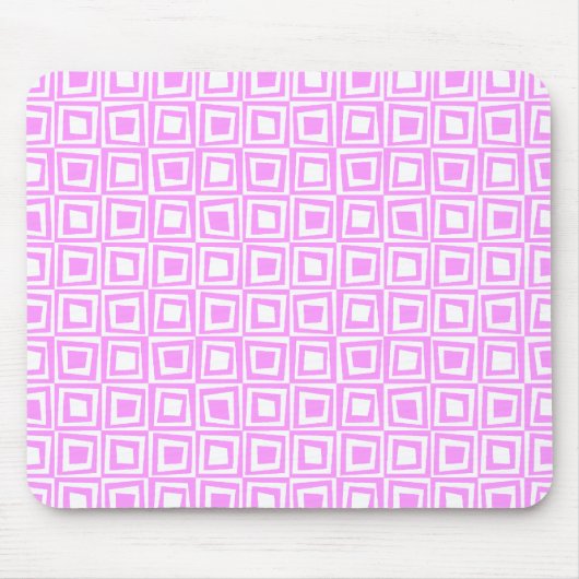 Retrovierkantjes - Licht Violet op wit Muismat (Voorkant)