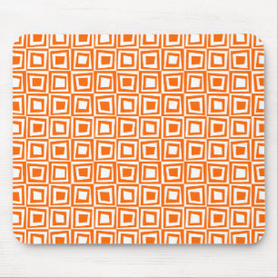 Retrovierkantjes - Oranje op wit Muismat