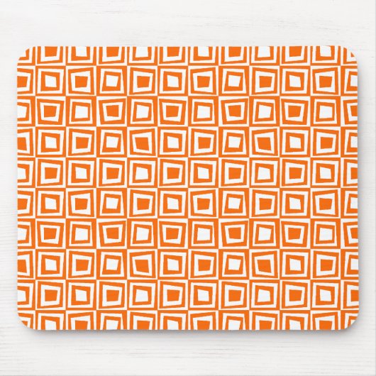 Retrovierkantjes - Oranje op wit Muismat (Voorkant)