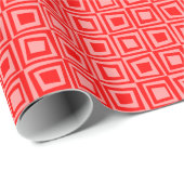 Retrovierkantjes - Rood en Roze Cadeaupapier (Rol Hoek)