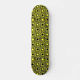 Retrovierkantjes - zwart op geel persoonlijk skateboard