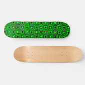 Retrovierkantjes - zwart op groen skateboard (Horizontaal)