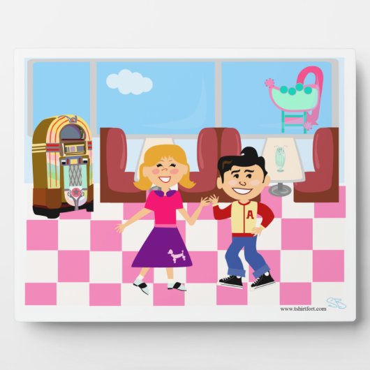 Retroville Diner Dance Kinder  Cartoon Art Fotoplaat (Voorkant)