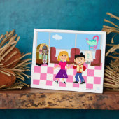 Retroville Diner Dance Kinder  Cartoon Art Fotoplaat (Zijkant)