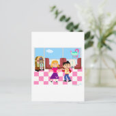 Retroville Sock Hop Diner Briefkaart (Staand voorkant)