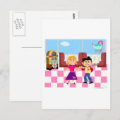 Retroville Sock Hop Diner Briefkaart (Voorkant / Achterkant)