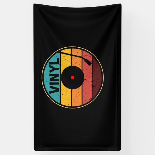 Retrovinylplaat -  vinylplaat LP-record Spandoek (Verticaal)