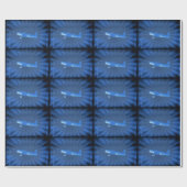 Retrovliegtuig #87 Blauw Cadeaupapier (Vlak)