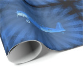 Retrovliegtuig #87 Blauw Cadeaupapier (Rol Hoek)