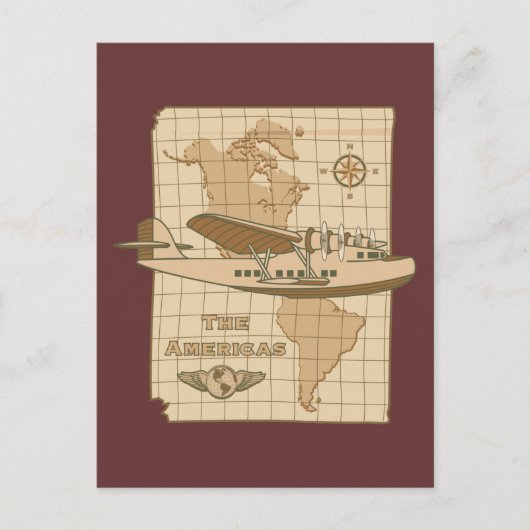 Retrovliegtuig Briefkaart (Voorkant)