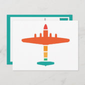 retrovliegtuig briefkaart (Voorkant / Achterkant)