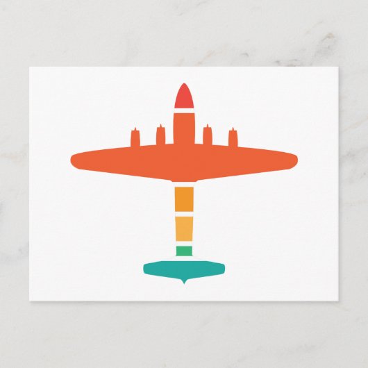 retrovliegtuig briefkaart (Voorkant)